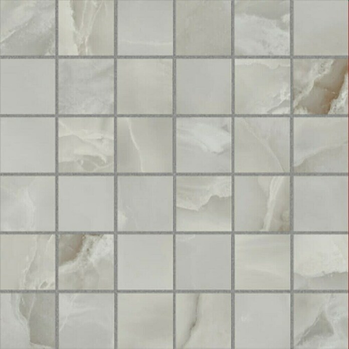 Azteca Mozaik pločica Onyx Lux Dark Grey  (30 x 30 cm, Tamno siva, Svilenkasti sjaj) | BAUHAUS