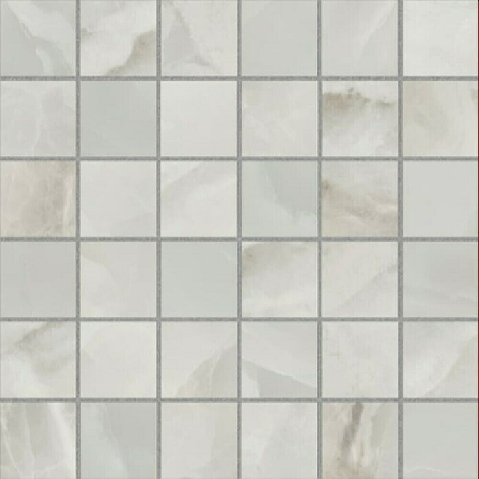 Azteca Mozaik pločica Onyx Lux Light Grey  (30 x 30 cm, Svijetlo siva, Svilenkasti sjaj) | BAUHAUS