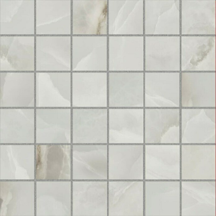 Azteca Mozaik pločica Onyx Lux Light Grey  (30 x 30 cm, Svijetlo siva, Svilenkasti sjaj) | BAUHAUS