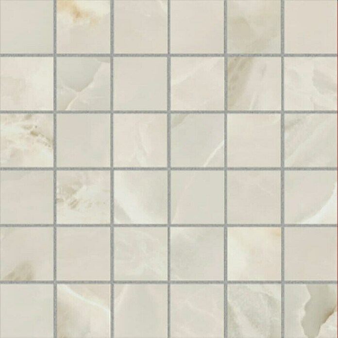 Azteca Mozaična ploščica Onyx Lux Ivory  (30 x 30 cm, Svilnati sijaj) | Mozaiki iz naravnega kamna | Mozaične ploščice | Ploščice | Izdelki | BAUHAUS