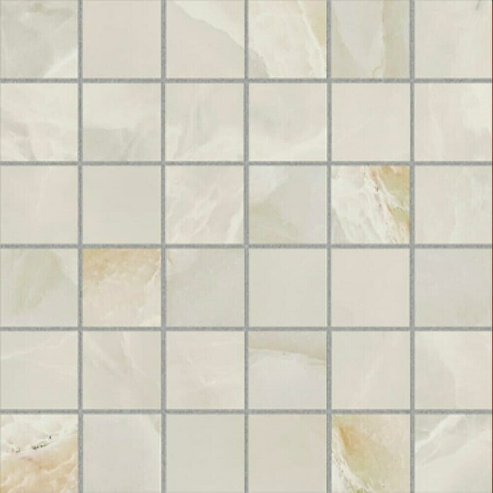 Azteca Mozaična ploščica Onyx Lux Ivory  (30 x 30 cm, Svilnati sijaj) | Mozaiki iz naravnega kamna | Mozaične ploščice | Ploščice | Izdelki | BAUHAUS