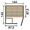 Weka Massivholzsauna (Ohne Ofen, 144 x 144 x 200 cm)