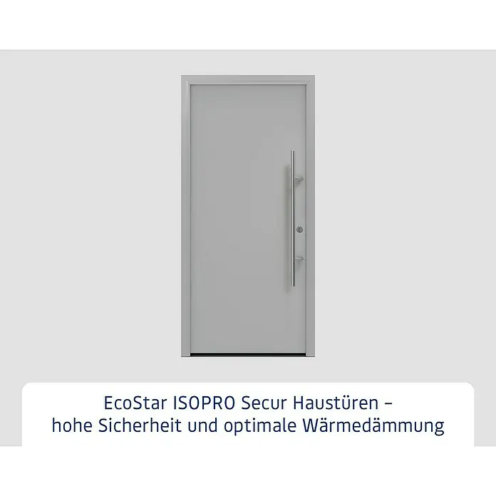 Hörmann EcoStar Haustür ISOPRO Secur IPS 010 - 110 x 210 cm, DIN Anschlag: Rechts, Weißaluminium - EcoStar ISOPRO Secur Haustür: Hohe Sicherheit und optimale Wärmedämmung. Stilvolle, sichere Tür für Ihr Zuhause.