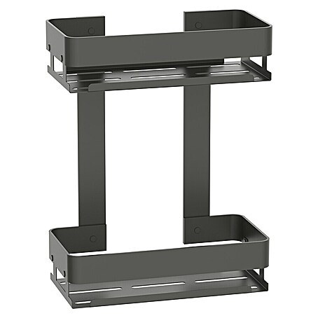 Cesta de baño doble Balance (12,5 x 25 x 32,5 cm, Aluminio, Gun grey)