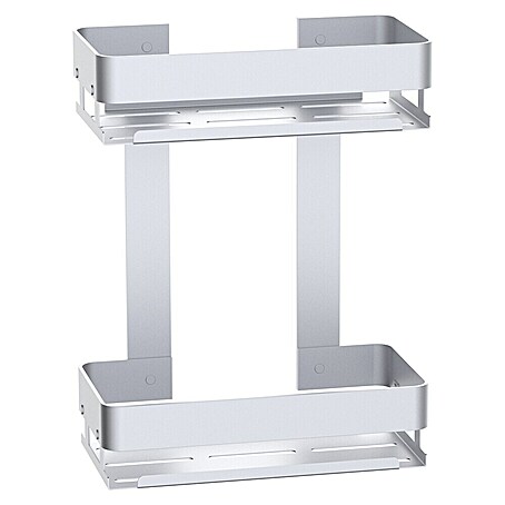 Cesta de baño doble Balance (12,5 x 25 x 32,5 cm, Aluminio, Cromo)