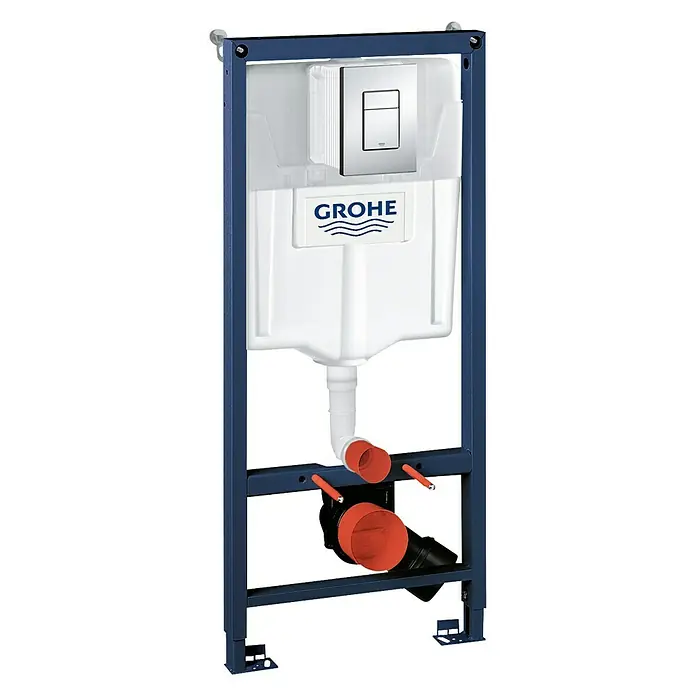 Grohe Rapid SL WC-Vorwandelement 3 in 1-Set - 16,5 x 50 x 113 cm, Mit Grohe Skate Cosmoplitan Betätigungsplatte, Pulverbeschichtet - Grohe Unterputz-Spülkasten mit Betätigungsplatte für eine moderne und platzsparende Badgestaltung.