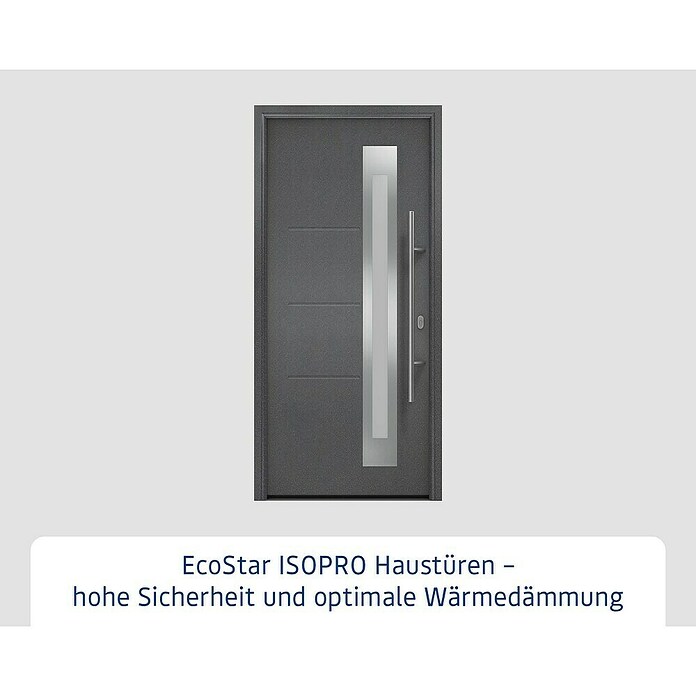 Hörmann EcoStar Haustür ISOPRO (110 x 210 cm, DIN Anschlag: Rechts, Anthrazit Metallic)