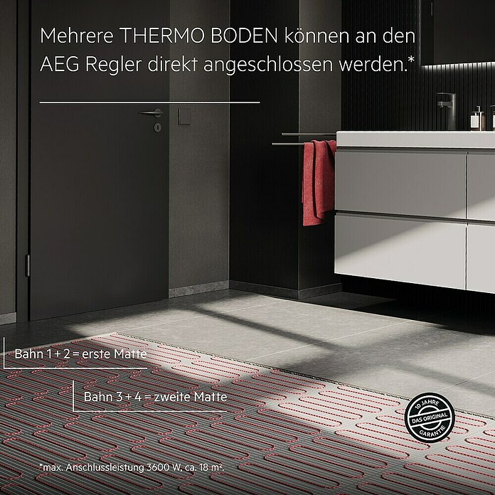 AEG Fußbodenheizung TBS TC 200/1 SET PLUS (330 x 30 cm, Beheizbare Fläche: 1 m², 200 W) | BAUHAUS