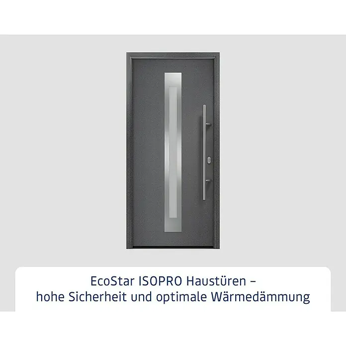 Hörmann EcoStar Haustür ISOPRO IP 770S - 110 x 210 cm, DIN Anschlag: Rechts, CH 703 Anthrazit Metallic - EcoStar ISOPRO Haustür: Eine sichere und wärmeisolierende Eingangstür für Ihr Zuhause.