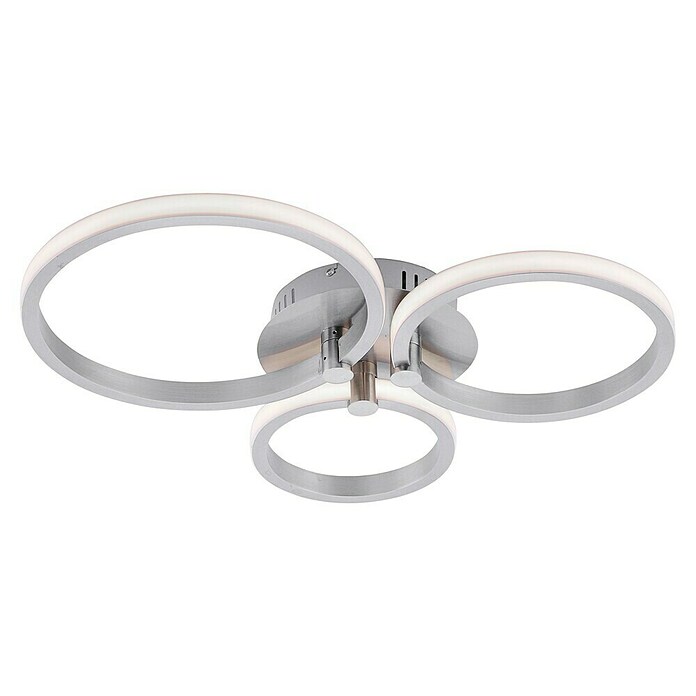 LeuchtenDirekt Plafón LED (18 W, Plateado, L x An x Al: 47 x 38 x 6,5 cm)