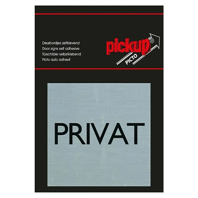 Pickup Aufkleber - L x B: 80 x 80 mm, Private Nutzung - Abbildung eines selbstklebenden Türschilds "Privat" von Pickup Picto, ideal zur Kennzeichnung von Privatbereichen.