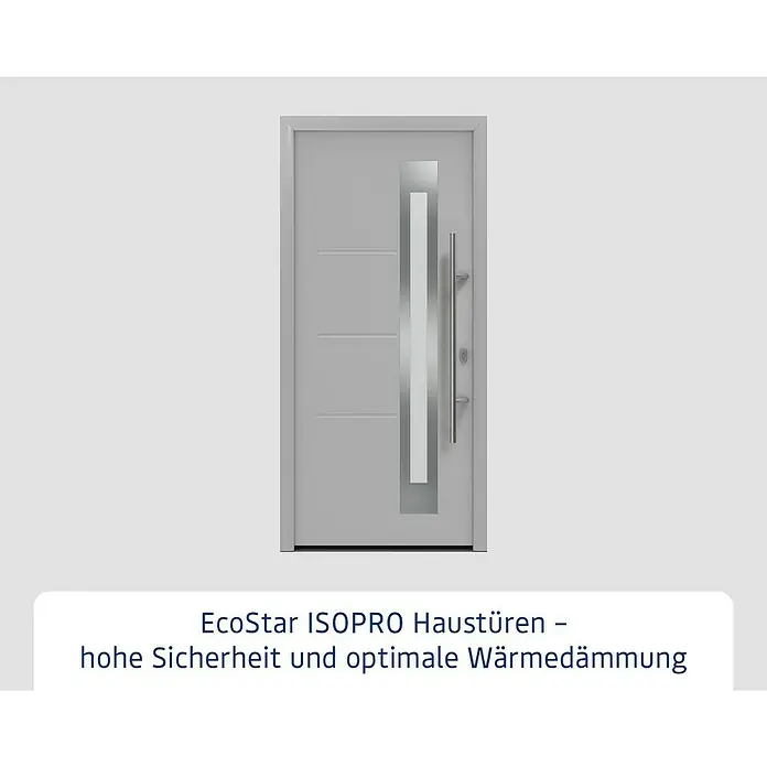 Hörmann EcoStar Haustür ISOPRO IP 780S - 110 x 210 cm, DIN Anschlag: Rechts, Weißaluminium - EcoStar ISOPRO Haustür: Hohe Sicherheit und optimale Wärmedämmung für Ihr Zuhause. Stilvolles Design trifft auf Funktionalität.