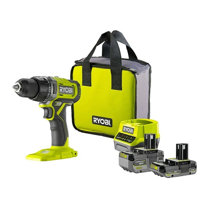 Ryobi Akku-Bohrschrauber-Set RDD18-2C42S 18V One+ (2 Akkus, Max. Drehmoment: 52 Nm, 5 -tlg.) | BAUHAUS
