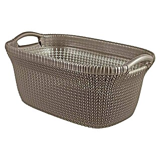 Curver Knit Cesta para la ropa (40 l, Marrón, Rectangular, Plástico)