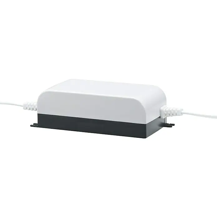 Paulmann YourLED Vorschaltgerät - 48 W - Bild einer elektronischen LED-Stromversorgung mit weißem Gehäuse und schwarzer Basis, die für LED-Beleuchtung verwendet wird.