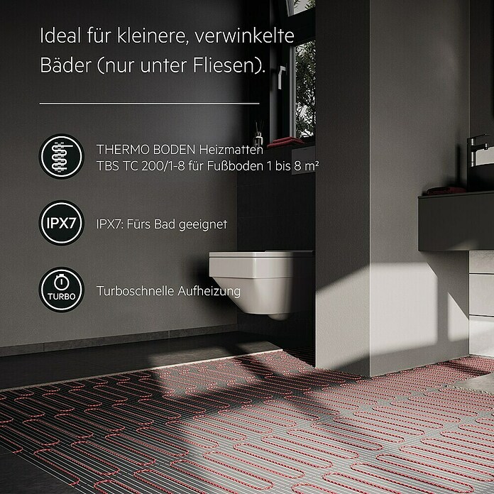 AEG Fußbodenheizung TBS TC 200/1 SET PLUS (330 x 30 cm, Beheizbare Fläche: 1 m², 200 W) | BAUHAUS