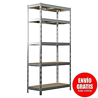 Regalux Estantería metálica (Al x An x Pr: 180 x 90 x 40 cm, Capacidad de carga por balda: 175 kg, Número de baldas: 5 ud., Galvanizado, Inserción)