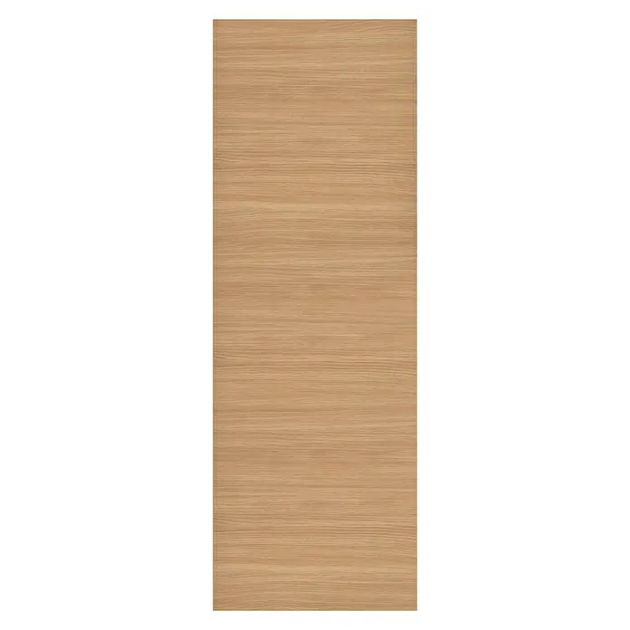 Solid Elements Hoja de puerta Roble Clásico Liso - 72,5 x 203 cm, Roble claro, Maciza - Una hoja de puerta de madera marrón claro moderna con una veta fina y horizontal para un diseño elegante y contemporáneo.