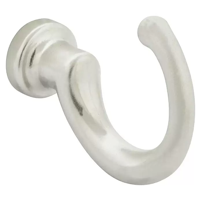 Walteco Garderobenhaken Brent - Ø x L: 11 x 27 mm, Breite: 34 mm, Anzahl Haken: 1 Stk., Vernickelt matt - Gebogener silberner Metallhaken.