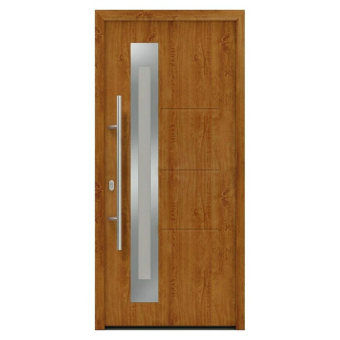 Hörmann EcoStar Haustür ISOPRO IP 780S (110 x 210 cm, DIN Anschlag: Links, Golden Oak) | BAUHAUS