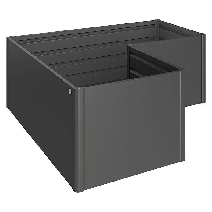 Biohort Hochbeet L - 201 x 201 x 77 cm, Stahl, Dunkelgrau Metallic - Vorderansicht