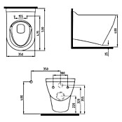 Spoelrandloze douche-wc, wandmodel (Met douchefunctie, Diepspoeler, Wit)
