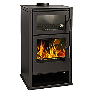 Haas+Sohn Kaminofen Fumo Back (8,65 kW, Raumheizvermögen: 80 m³ - 180 m³, Verkleidung: Stahl, Schwarz, Stahl)