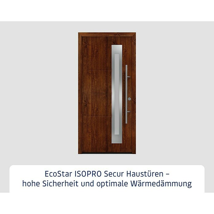 Hörmann EcoStar Haustür ISOPRO Secur IPS 780S (110 x 210 cm, DIN Anschlag: Rechts, Dark Oak) | BAUHAUS