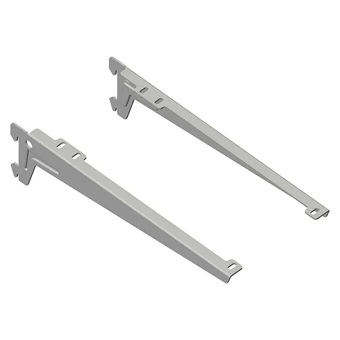 Element System Winkelträger - Länge: 28 cm, Weiß/Aluminium, Belastbarkeit: 55 kg, 1 Stk. - Graue Regalbödenhalterung zur Befestigung von Regalen. Stabiles Design zur Unterstützung von Regalen.