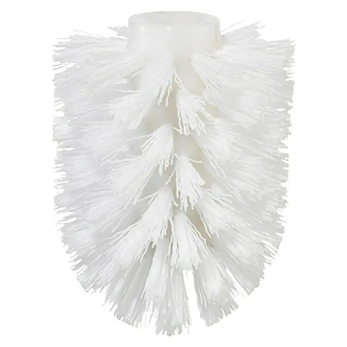 Tesa Cabezal de escobilla de recambio - Blanco - Primer plano de un cepillo de baño blanco, diseñado para la limpieza higiénica y a fondo de los inodoros.