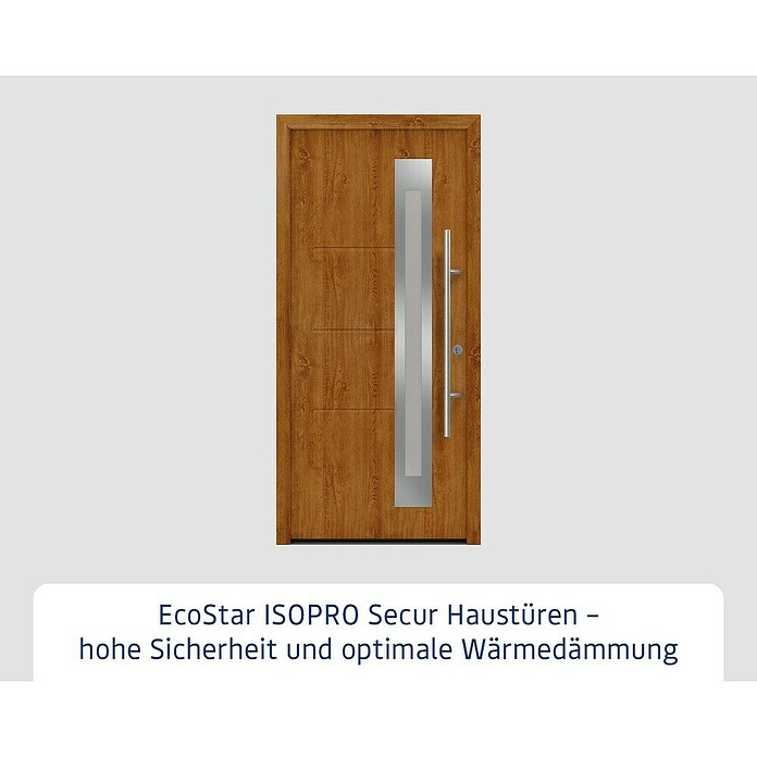 Hörmann EcoStar Haustür ISOPRO Secur IPS 780S (110 x 210 cm, DIN Anschlag: Rechts, Golden Oak) | BAUHAUS