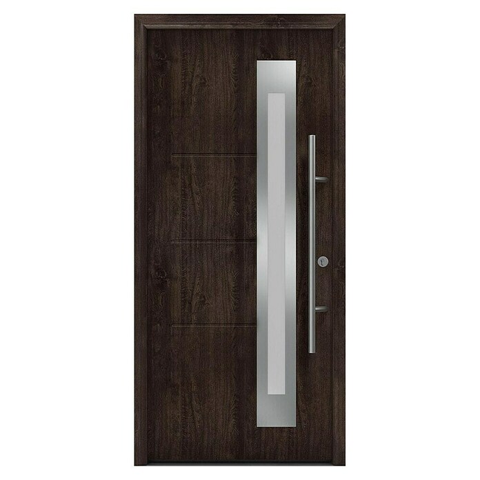 Hörmann EcoStar Haustür ISOPRO Secur IPS 780S (110 x 210 cm, DIN Anschlag: Rechts, Night Oak) | BAUHAUS