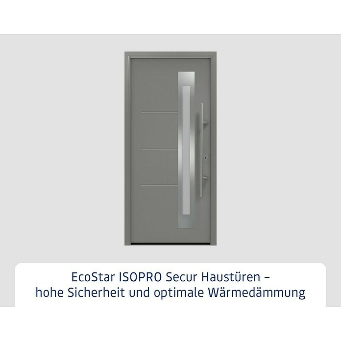 Hörmann EcoStar Haustür ISOPRO Secur IPS 780S (110 x 210 cm, DIN Anschlag: Rechts, Graualuminium) | BAUHAUS
