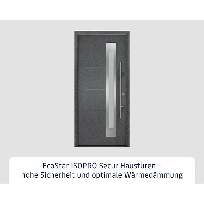 Hörmann EcoStar Haustür ISOPRO Secur IPS 780S (110 x 210 cm, DIN Anschlag: Rechts, Anthrazit metallic) | BAUHAUS