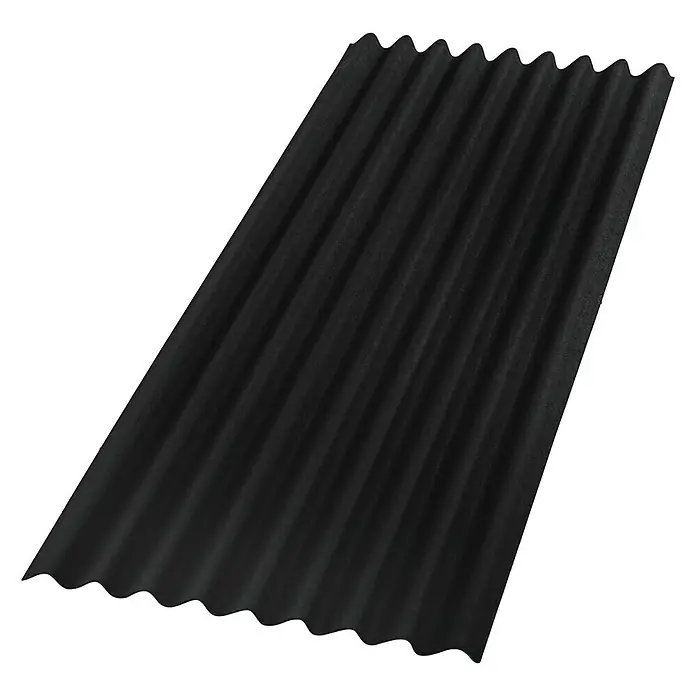 Onduline Wellplatte Base - 200 cm x 85,5 cm x 2,6 mm, Sonstiges, Schwarz - Schwarze gewellte Bitumenplatte für Dachdeckung, ideal für Schuppen und Garagen. Robust und wasserabweisend.