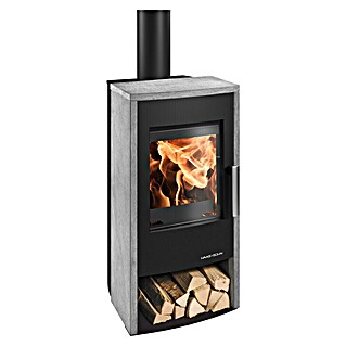 Haas+Sohn Kaminofen Rubus ST Easy 297.15 Serpentino (6 kW, Raumheizvermögen: 140 m³, Material Verkleidung: Speckstein, Schwarz)