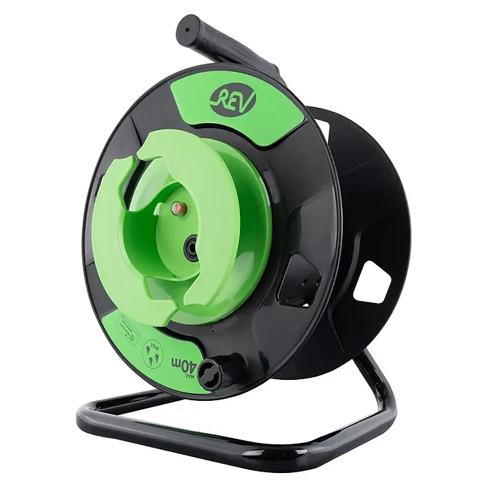 Leer-Kabeltrommel REV-576 - Kunststoff, Passend für Kabel: 40 m Kabel H05RR-F 3G1,5 mm² oder H07RN-F 3G1,5 mm², IP20 - REV-Kabeltrommel: Praktisch und robust für den Einsatz im Innen- und Außenbereich. Ideal für Gartenarbeiten oder Baustellen.