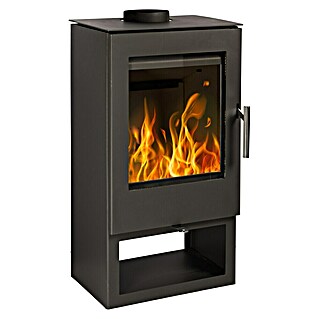 Haas+Sohn Kaminofen Gastein.s (12 kW, Raumheizvermögen: 80 m³ - 180 m³, Verkleidung: Stahl, Schwarz, Stahl)