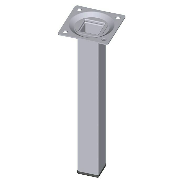 Element System Vierkant-Stahlrohrfuß (25 x 25 x 200 mm, Traglast: 30 kg, Farbe: Chrom)
