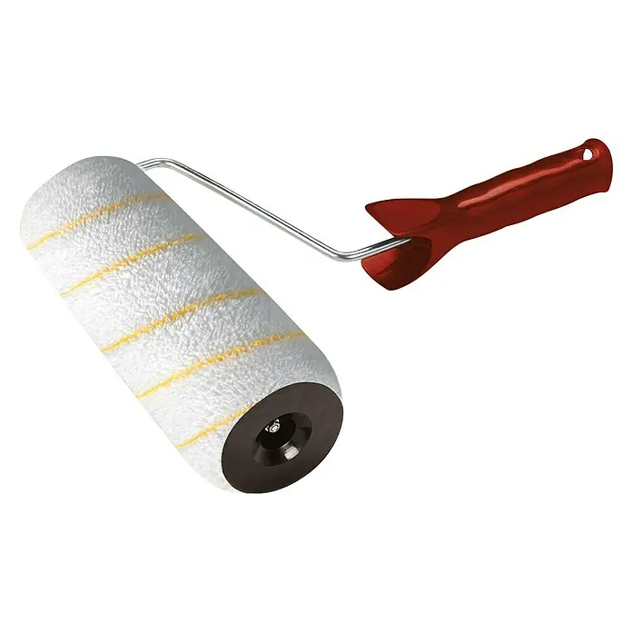 Rodillo para pintura Gold - Apto para: Superficies lisas, Anchura cilindro: 23 cm - Rodillo de pintura con mango rojo y patrón de rayas. Ideal para aplicar pintura uniformemente en paredes y techos.