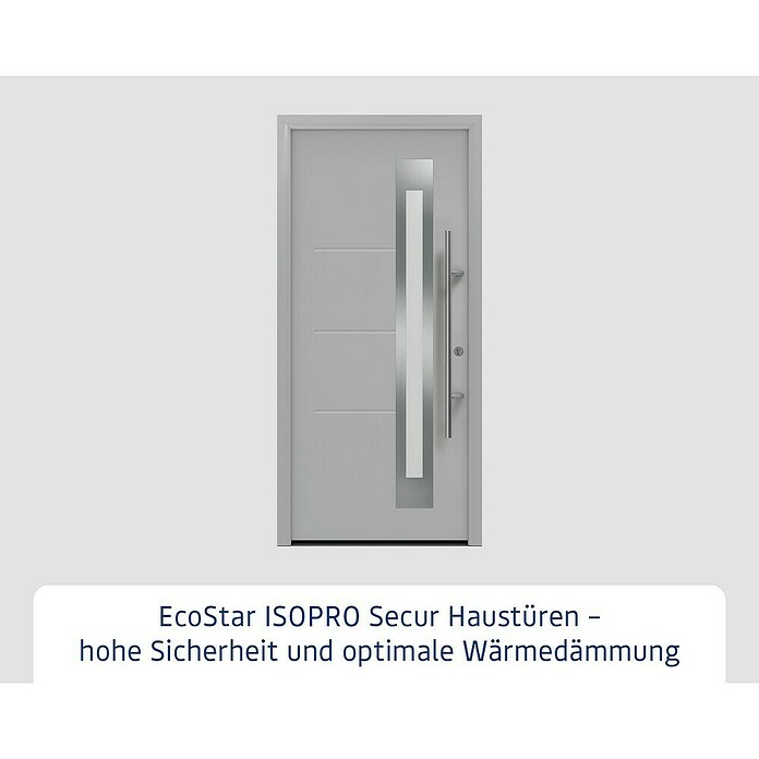 Hörmann EcoStar Haustür ISOPRO Secur IPS 780S (110 x 210 cm, DIN Anschlag: Rechts, Weißaluminium) | BAUHAUS