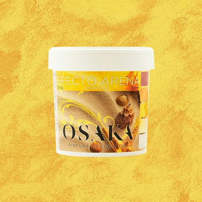 Osaka Pintura para efectos decorativos Arena - 5 l, Amarillo, Mate - Bote de pintura decorativa "Osaka Efecto Arena Amarillo", ideal para diseños únicos de paredes interiores con efecto arena.