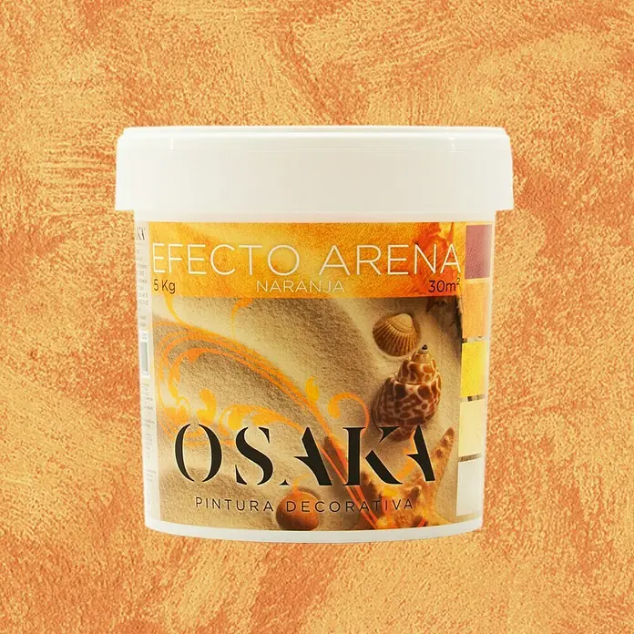 Osaka Pintura para efectos decorativos Arena - 5 l, Naranja, Mate - Primer plano de un cubo de pintura efecto arena Osaka en color naranja.