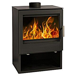 Haas+Sohn Kaminofen Moderna (11,7 kW, Raumheizvermögen: 80 m³ - 180 m³, Verkleidung: Stahl, Schwarz, Stahl)