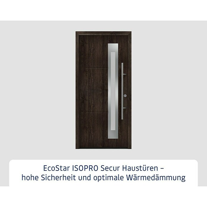 Hörmann EcoStar Haustür ISOPRO Secur IPS 780S (110 x 210 cm, DIN Anschlag: Rechts, Night Oak) | BAUHAUS