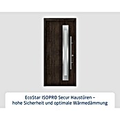 Hörmann EcoStar Haustür ISOPRO Secur IPS 780S (110 x 210 cm, DIN Anschlag: Rechts, Night Oak) | BAUHAUS