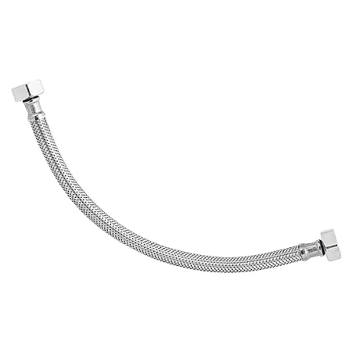 Flexo de conexión - ½″/½″, Largo: 20 cm, Hembra - Hembra - Conector flexible para grifo con manguera de acero inoxidable trenzado y accesorios rectos para una fácil instalación y un rendimiento duradero.
