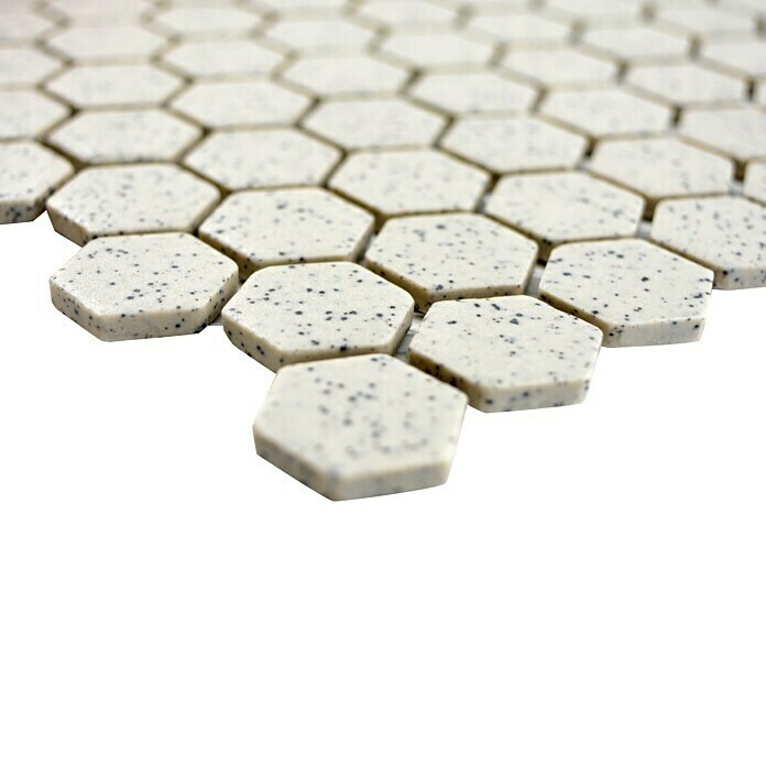 Mosaikfliese Hexagon Uni CU HX208S (26 x 30 cm, Cremeweiß, Matt)