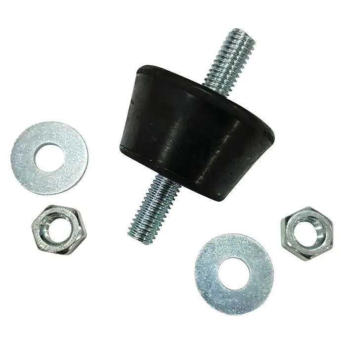 ZimaKlima Kit de montaje e instalación de aire acondicionado - Largo: 5 m, 1/4"-3/8", Aire acondicionado - Foto de un aislador de vibraciones con tornillos, tuercas y arandelas, ideal para maquinaria y equipos.