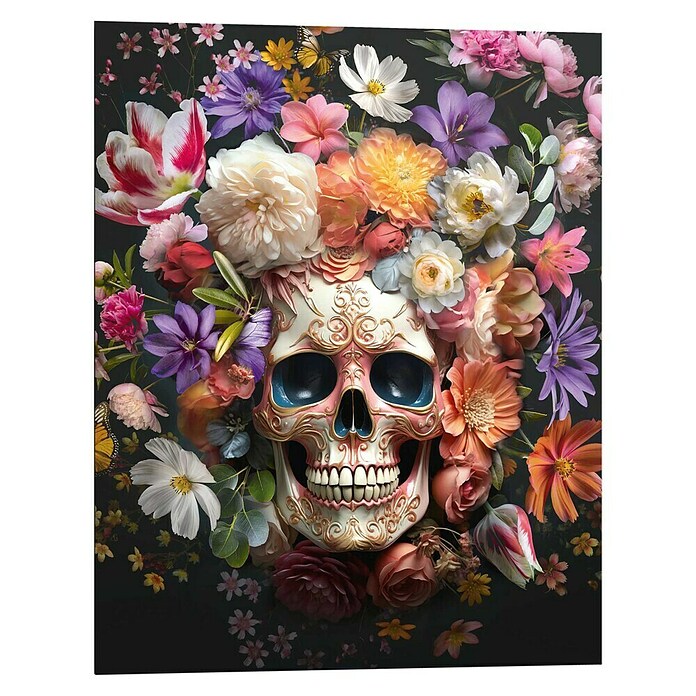 Reinders Decopanel (Floral Skull, B x H: 40 x 50 cm) | BAUHAUS